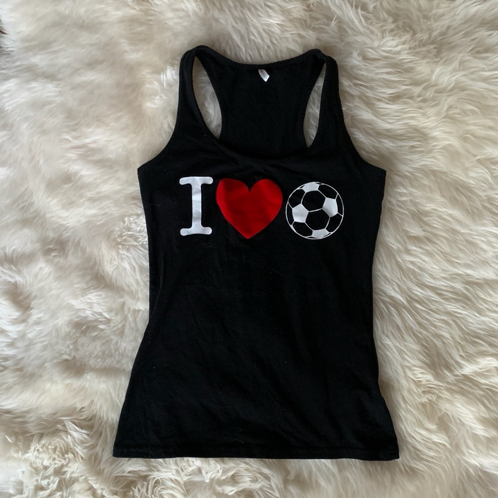 NWOT Soccer Love Racerback Tank Top